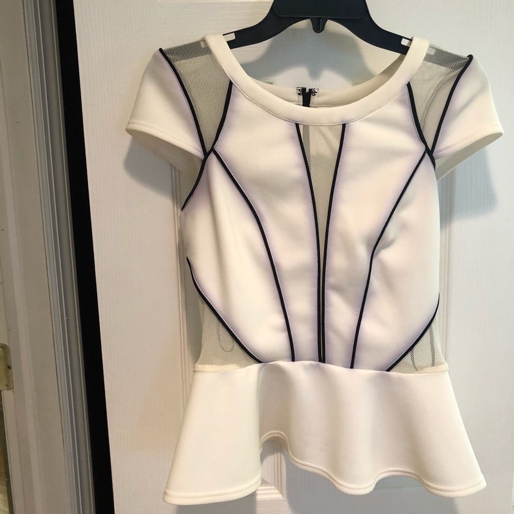 Bebe peplum top, size M